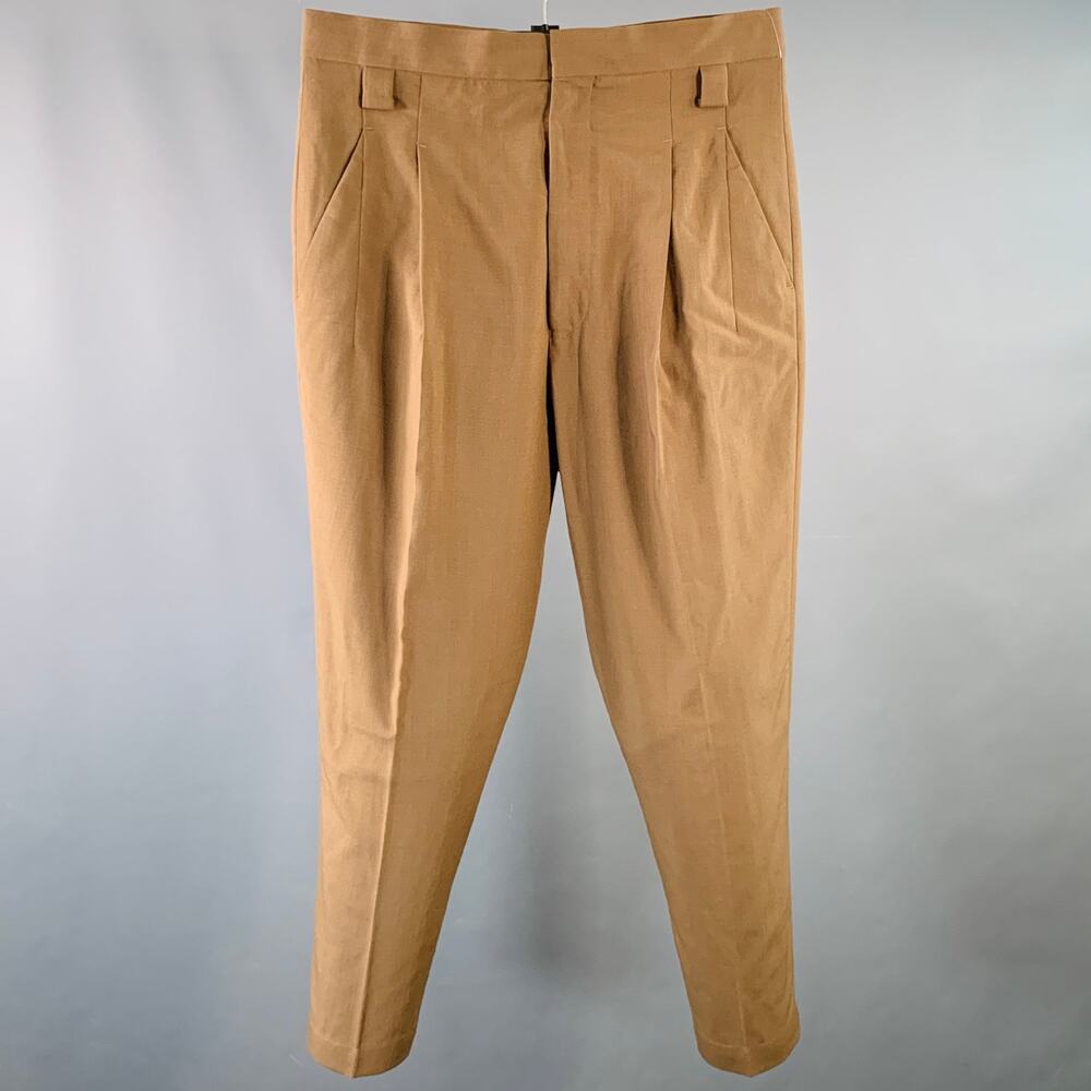 HAIDER ACKERMANN Size 32 Brown Wool Blend Cropped Casual Pants